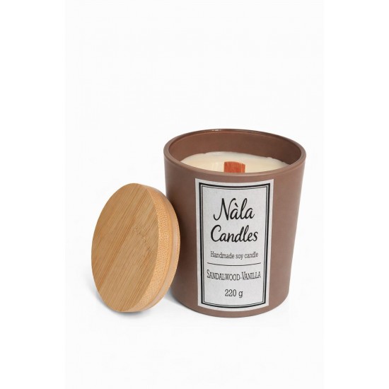 Nàla Candles Sandalwood Vanilla – Χειροποίητο Κερί Σόγιας 220g με Ξύλινο Φυτίλι Nàla Candles Sandalwood Vanilla – Χειροποίητο Κερί Σόγιας 220g με Ξύλινο Φυτίλι