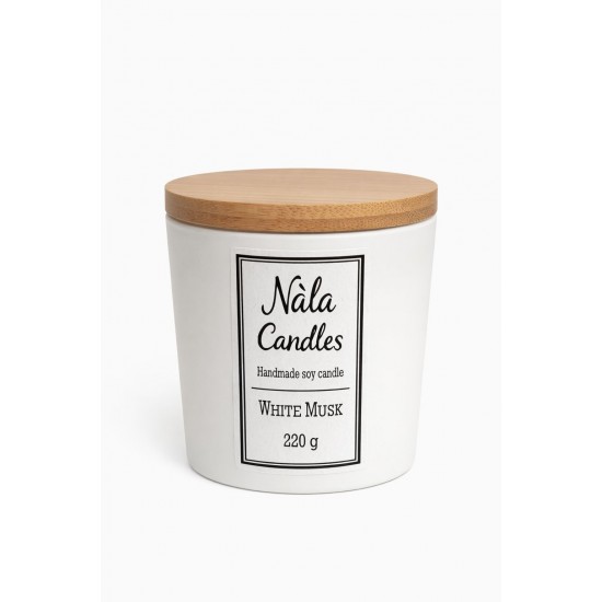 Αρωματικό Κερί Σόγιας Nàla White Musk 220g με Ξύλινο Φυτίλι Αρωματικό Κερί Σόγιας Nàla White Musk 220g με Ξύλινο Φυτίλι